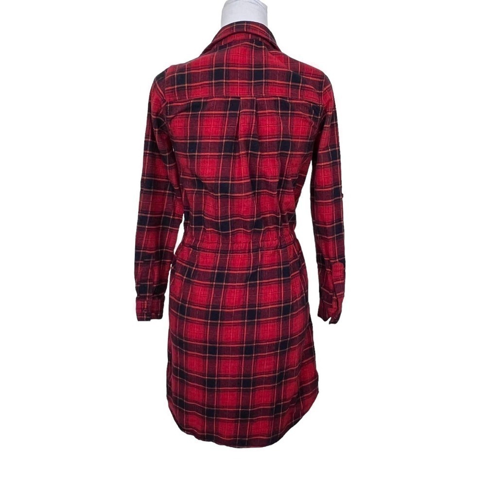Skies Are Blue Flannel Dress Red Black Plaid‎ Long Sleeve Size XS - Picture 3 of 12